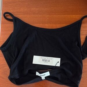 Joah Brown Black Ribbed Bandeau